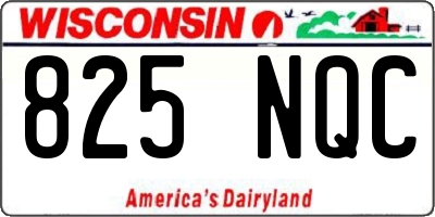 WI license plate 825NQC