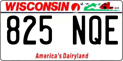 WI license plate 825NQE