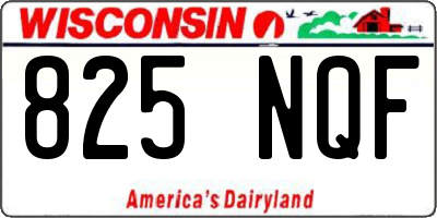 WI license plate 825NQF