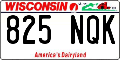 WI license plate 825NQK