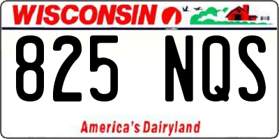 WI license plate 825NQS