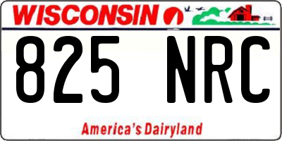 WI license plate 825NRC