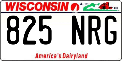 WI license plate 825NRG