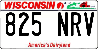 WI license plate 825NRV