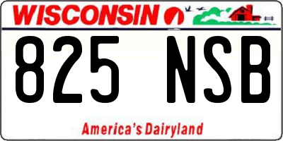 WI license plate 825NSB