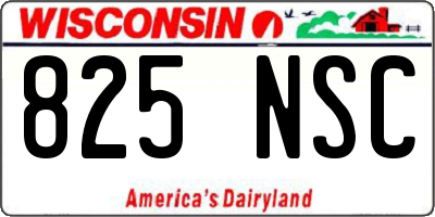 WI license plate 825NSC