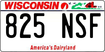 WI license plate 825NSF