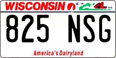 WI license plate 825NSG