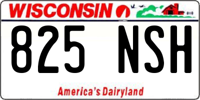WI license plate 825NSH