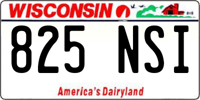 WI license plate 825NSI