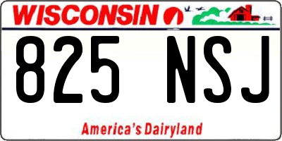 WI license plate 825NSJ