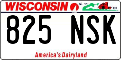 WI license plate 825NSK