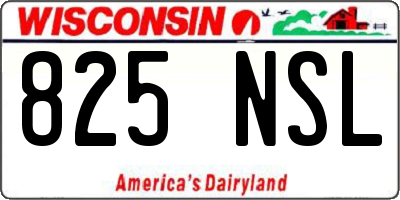 WI license plate 825NSL