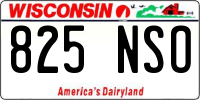 WI license plate 825NSO