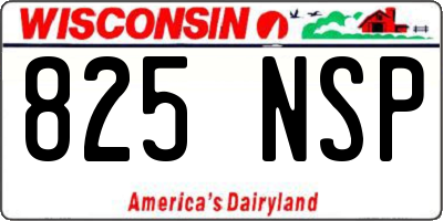 WI license plate 825NSP