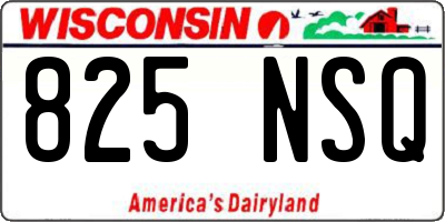 WI license plate 825NSQ