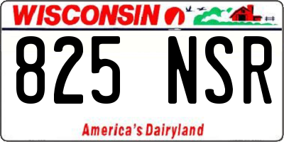 WI license plate 825NSR