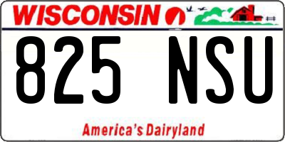 WI license plate 825NSU