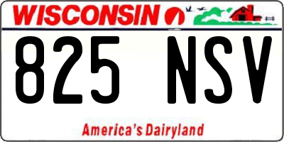 WI license plate 825NSV