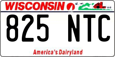 WI license plate 825NTC