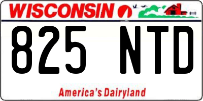 WI license plate 825NTD