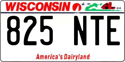 WI license plate 825NTE