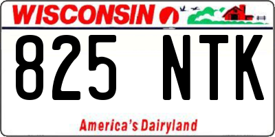 WI license plate 825NTK