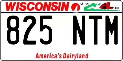 WI license plate 825NTM