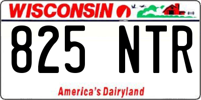 WI license plate 825NTR