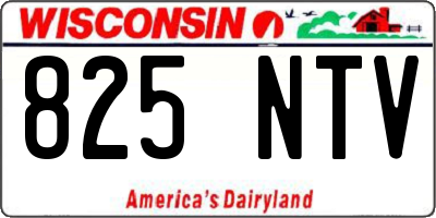 WI license plate 825NTV
