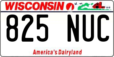WI license plate 825NUC