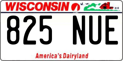 WI license plate 825NUE