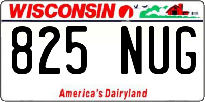 WI license plate 825NUG