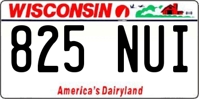 WI license plate 825NUI