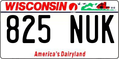 WI license plate 825NUK