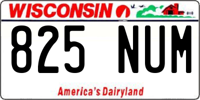 WI license plate 825NUM