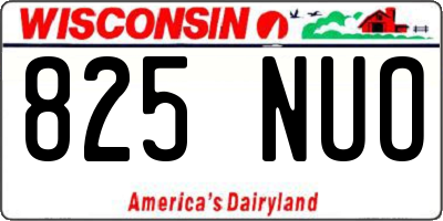 WI license plate 825NUO