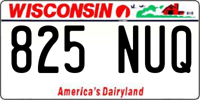 WI license plate 825NUQ