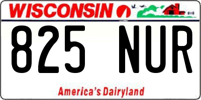WI license plate 825NUR