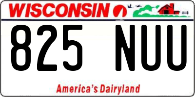 WI license plate 825NUU