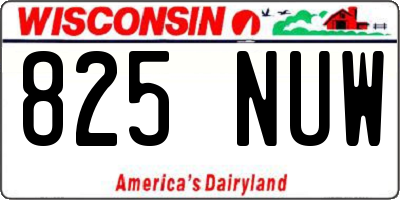 WI license plate 825NUW