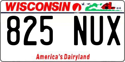 WI license plate 825NUX