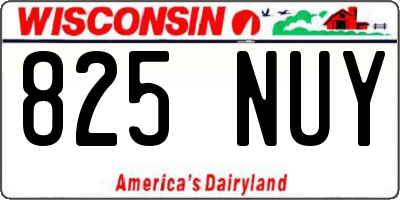 WI license plate 825NUY