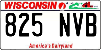 WI license plate 825NVB