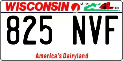 WI license plate 825NVF