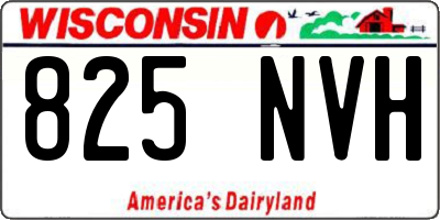 WI license plate 825NVH