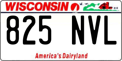 WI license plate 825NVL