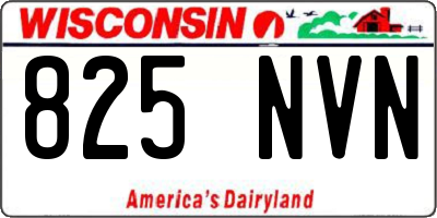 WI license plate 825NVN