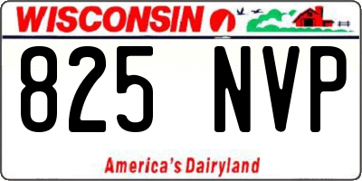 WI license plate 825NVP