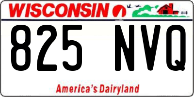 WI license plate 825NVQ